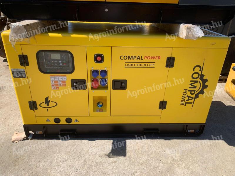Új Compal VG-R30 generátor-aggregátor, 37,5 kVA, háromfázisú, 4 hengeres dízelmotorral