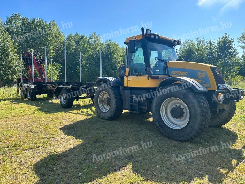JCB Fastrac darus rakodóval, rönkszállító pótkocsival eladó