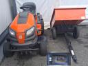 Husqvarna fűnyíró traktor pótkocsival eladó