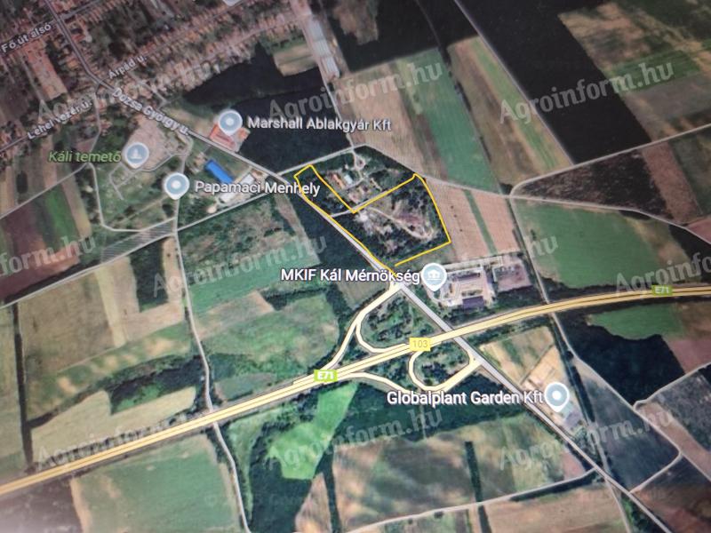 M3 103 km-nél telephely 7,2 ha