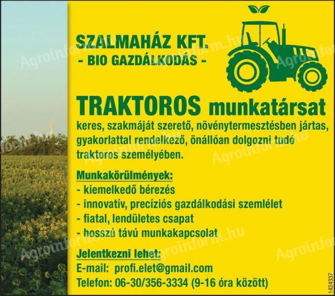 Traktoros munkatársat keresünk