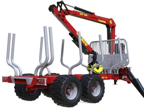 Tajfun GAP 110 erdészeti kiközelítőkocsi – professzionális rönkszállító megoldás