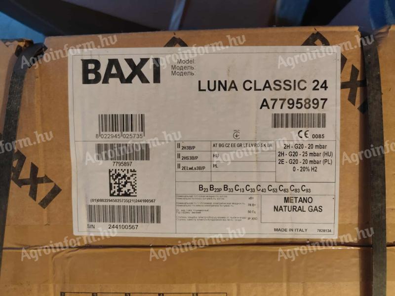 Baxi Luna Classic 24 ERP kombi gázkazán eladó, új, garanciával