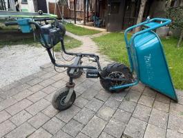 Makita DCU180 akkumulátoros talicska, 130 kg teherbírás, szénkefe nélküli motor