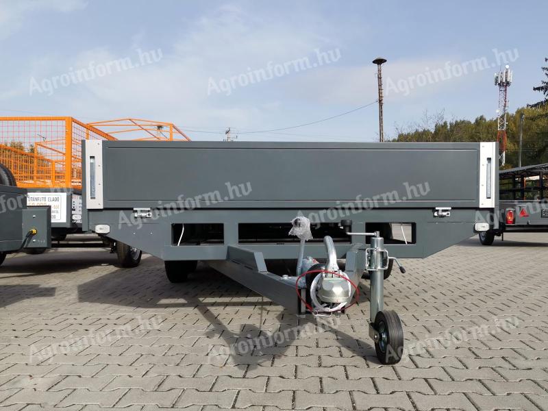 Új utánfutó trailer 220x450 cm - készletről - ponyvával vagy magasítóval is