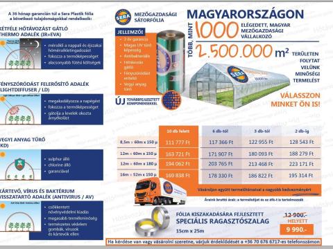 Mezőgazdasági sátorfólia különböző méretekben sávos árképzéssel Mezőgazdasági sátorfólia különböző méretekben sávos árképzéssel