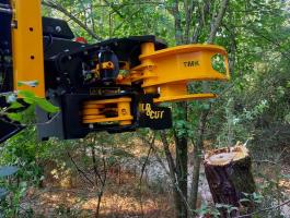 Útszéli, szántóföldszéli fák, bokrok, belógó ágak biztonságos gondozása, megfogása, vágása és rakodása egy adapterben