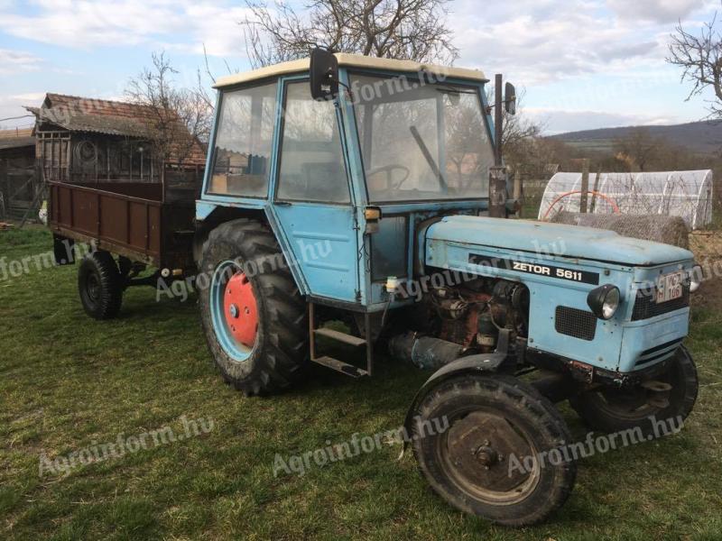 Zetor 5611 pótkocsival eladó, 2 év műszaki vizsgával