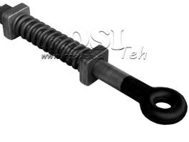 Rugós dönthető vonatóhorog mezőgazdasági és ipari pótkocsikhoz