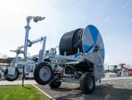 Öntözőgép, öntöződob forgózsámolyos 350 méteres csővel / Casella Hy-Turb S 82-350