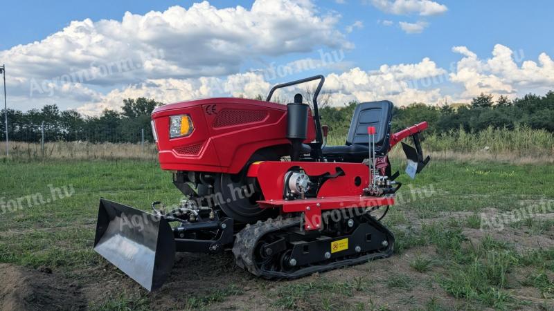 Eladó új mini lánctalpas traktor komplett tartozékokkal