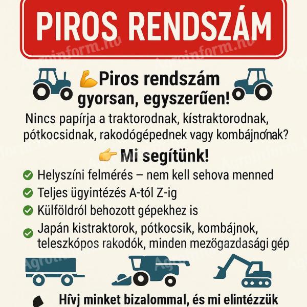 UTOLSÓ HÉT AMIKOR VÁRJUK A JELENTKEZŐKET Piros rendszám gyorsan, egyszerűen!