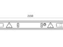 Utánfutó ütköző TÜV modell lámpákkal 2150 mm