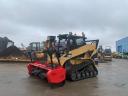 Caterpillar 257B minirakodó + GIYI 1.80 szárzúzó-mulcsozó eladó