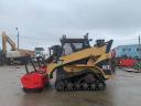 Caterpillar 257B minirakodó + GIYI 1.80 szárzúzó-mulcsozó eladó