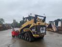Caterpillar 257B minirakodó + GIYI 1.80 szárzúzó-mulcsozó eladó