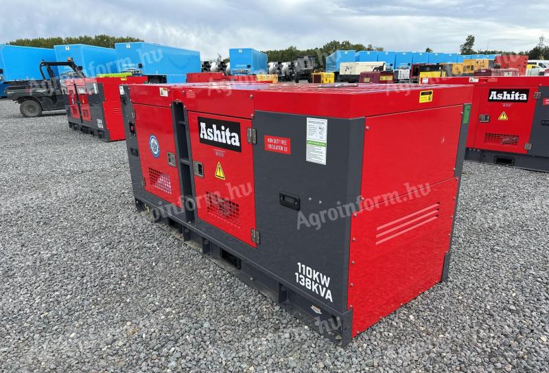 Új Ashita LG145 generátor-aggregátor, 138 kVA, 3 fázis, dízel motorral