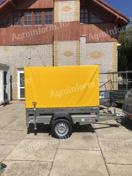 Új Martz 201 prémium laprugós ponyvás utánfutó rendszámmal most csak br. 703.000 Ft