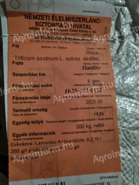 Őszibúza vetőmag eladó