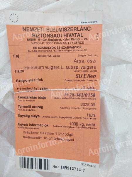 Su Ellen árpa vetőmag ELADÓ
