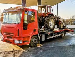 Gépszállítás kombájn, traktor, MTZ, Dutra, New Holland, Claas, tartály, John Deere