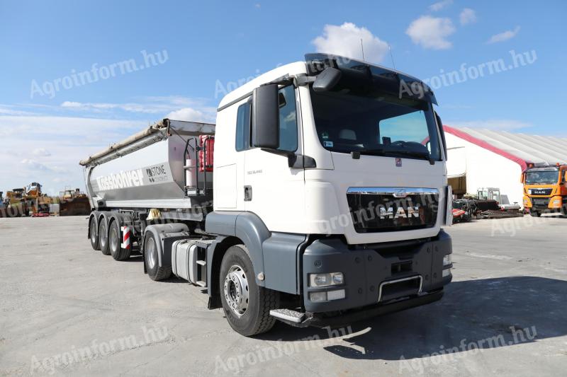 Eladó MAN TGS 18.440 4x2 BLS-TS nyerges vontató és Kässbohrer DL 3 háromtengelyes billenős pótkocsi