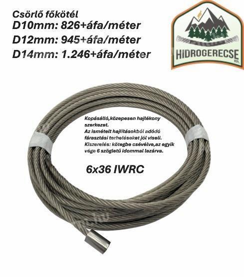 Csörlő főkötél LKT, MTZ, Timberjack, John Deere traktorhoz