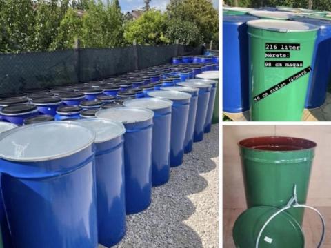 Fém hordó 216 liter Fém hordó 216 liter