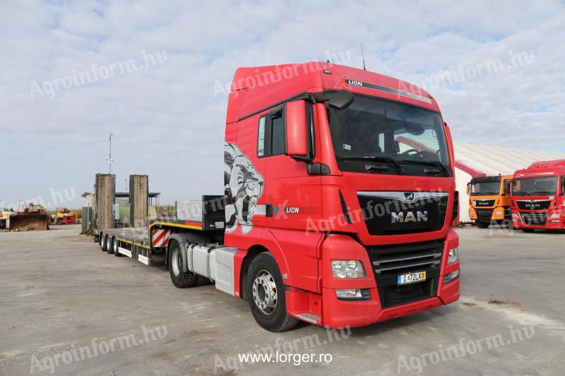 Eladó MAN TGX 18.500 4x2 LLS-U nyerges vontató és Kässbohrer LB3E lowbed pótkocsi