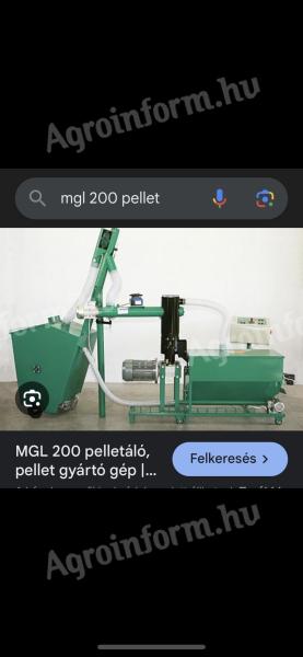MGL 200 pelletáló gépsor eladó – újszerű állapotban, kevés üzemórával
