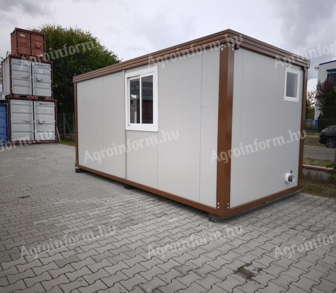 Kulcsrakész,  szigetelt irodakonténer WC-vel,  kézmosóval,  fűtéssel és extra aljzatszigeteléssel