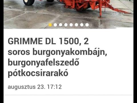 Grimme DL-1500 burgonya kombájn eladó Grimme DL-1500 burgonya kombájn eladó