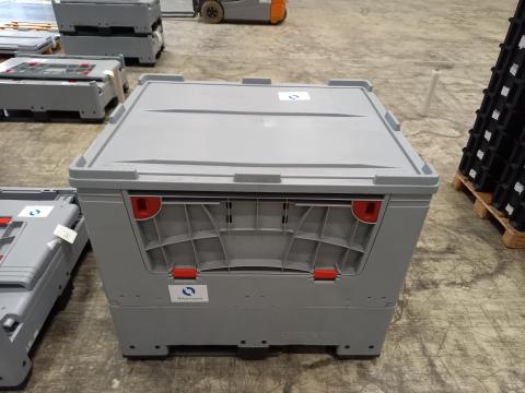 Műanyag tároló konténer, kaloda, összecsukható láda