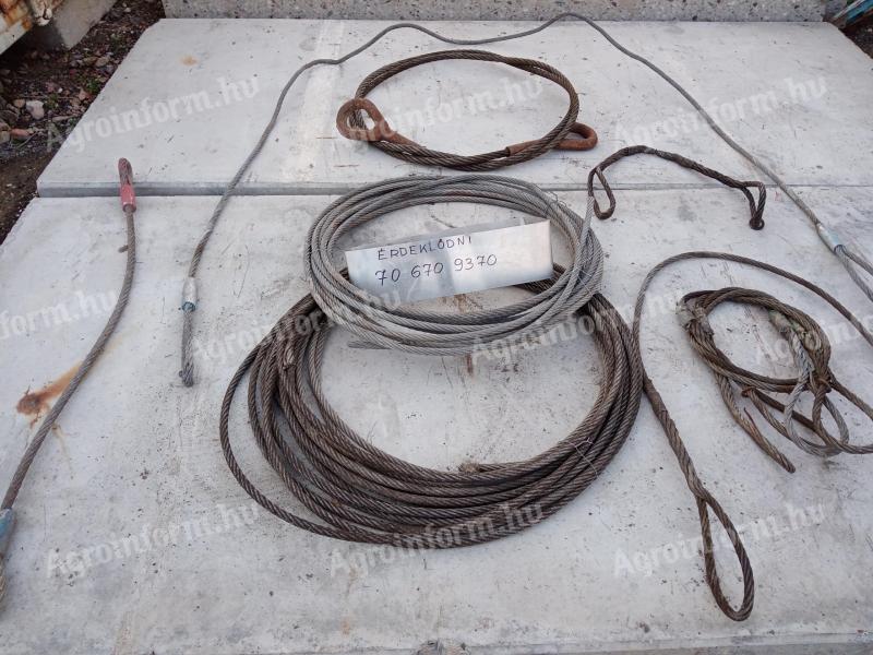 Vontató-, drót-, emelő-, határoló kötelek eladók műhelyfelszámolásból