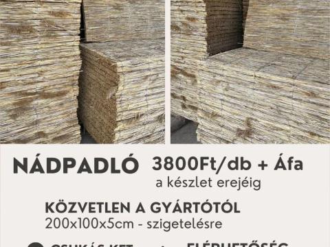 Nádpadló közvetlenül a gyártótól,  állattartó épületekhez