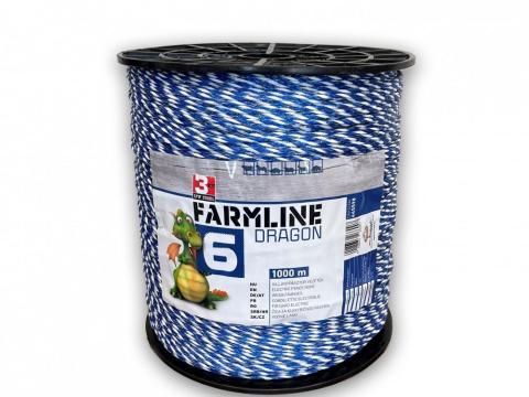 FarmLine Dragon 6 villanypásztor vezeték – 1000 m, alacsony ellenállás, erős szakítószilárdság FarmLine Dragon 6 villanypásztor vezeték – 1000 m, alacsony ellenállás, erős szakítószilárdság