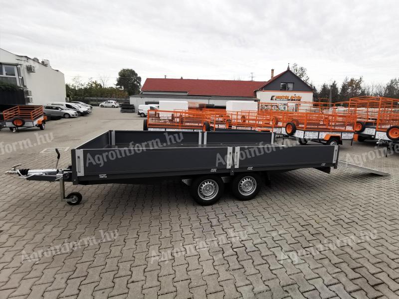 Új utánfutó,  pótkocsi 220x450 cm! Készleten,  azonnal vihető