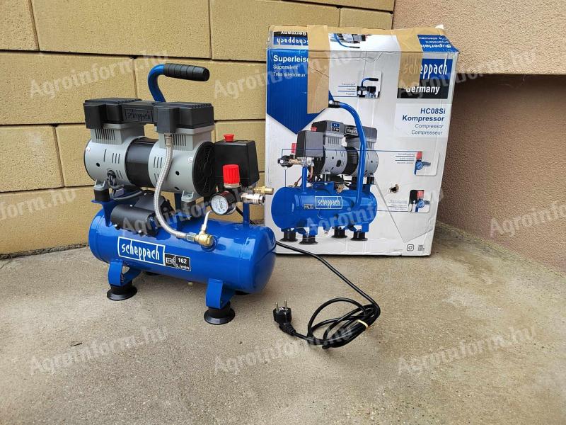 Scheppach HC 08 Si olajmentes kéthengeres csendes kompresszor 8 bar ingyenes szállítással