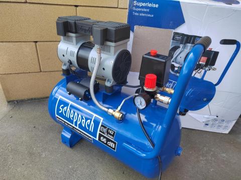 Scheppach HC 26 Si olajmentes kéthengeres ultracsendes kompresszor ingyenes szállítással