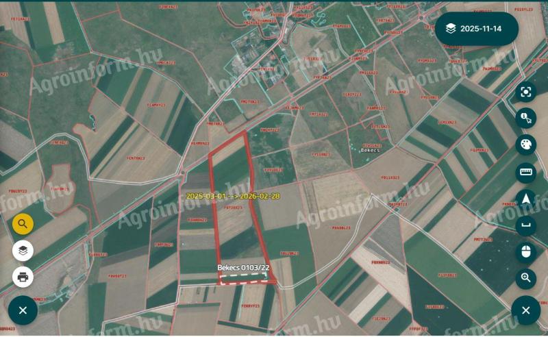 Eladó szántóföld Bekecsen