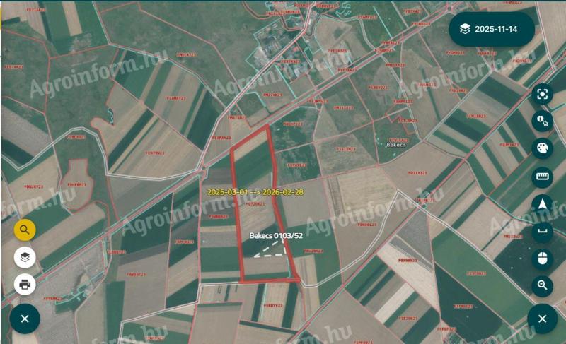 Eladó szántóföld Bekecsen