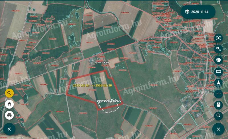 Eladó szántóföld Legyesbényén