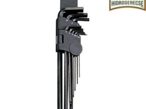 Genius imbuszkulcs készlet, L-alakú, gömbvégű, metrikus, hosszú, 9 darabos Genius imbuszkulcs készlet, L-alakú, gömbvégű, metrikus, hosszú, 9 darabos