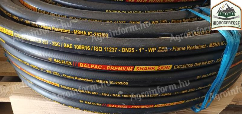 2SC Plus DN25=1" 210 bar kopásálló hidraulika tömlő (Balflex Smooth Shark Skin) – 118,5 méter
