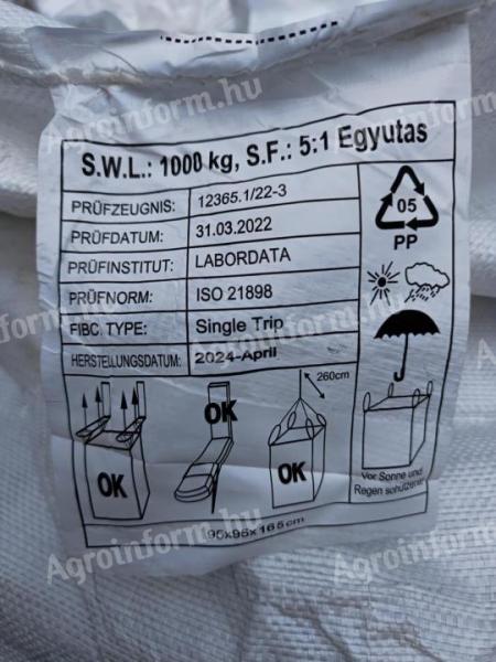 Egyutas, használt big bag zsák