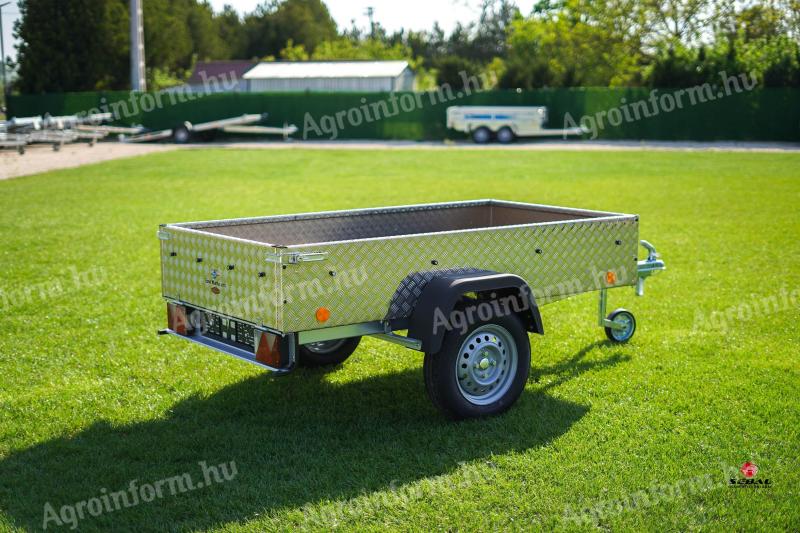 Új 2m-es német ALU oldalfalas utánfutó most 399.000 Ft helyett 379.000 Ft