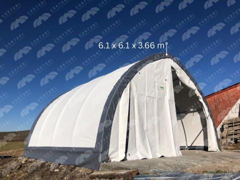 Félköríves ipari sátor 6,1 x 6,1 x 3,66 m