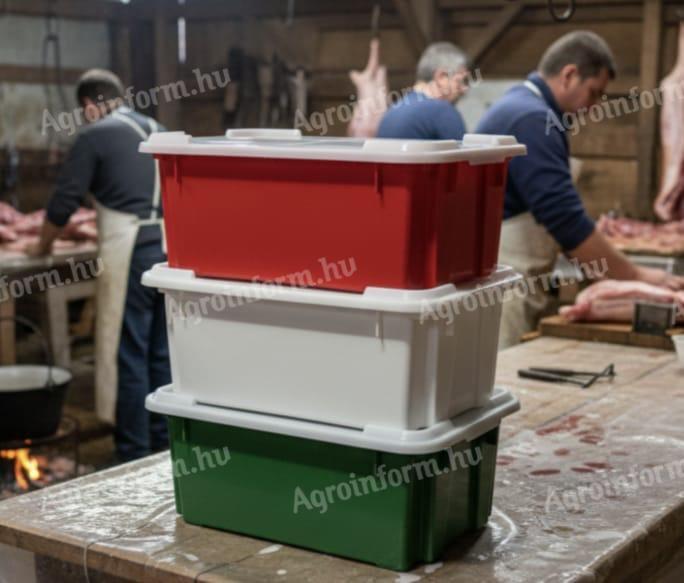 Műanyag láda tetővel – fedeles láda pácoláshoz, sózáshoz és hús tárolásához