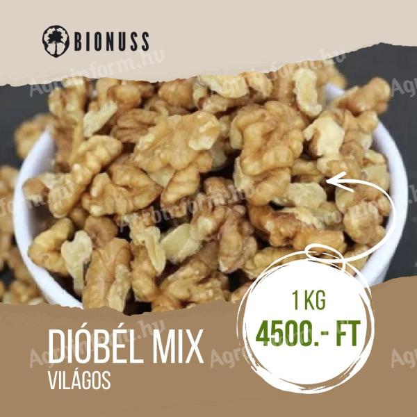 Dióbél világos (feles,  mix,  hőkezelt darált dió és mák)