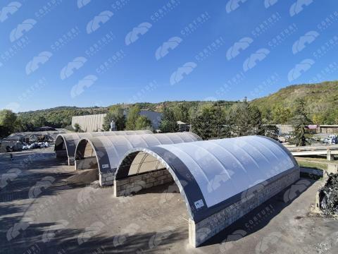 12 x 24 x 4,5 nyitott oldalú sátor – prémium acélszerkezetes kivitel